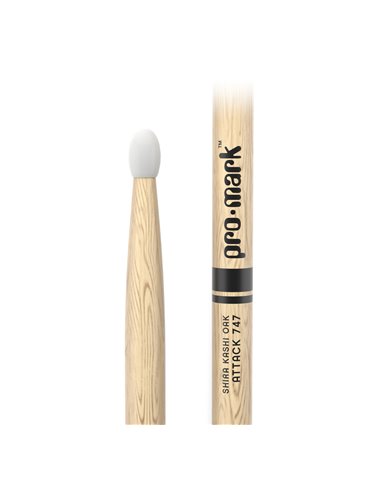 Baquetas ProMark Classic Attack 747, Roble Shira Kashi con punta ovalada de nailon 2