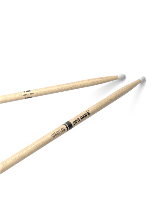 Baquetas ProMark Classic Attack 747B, Roble Shira Kashi con punta ovalada de nailon