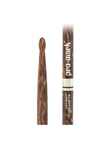 Baquetas ProMark Classic Forward 7A FireGrain, Nogal americano con punta ovalada de madera 2