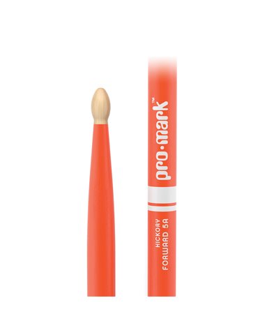 Baquetas ProMark Classic Forward 5A pintada naranja, Nogal americano con punta ovalada de madera 2