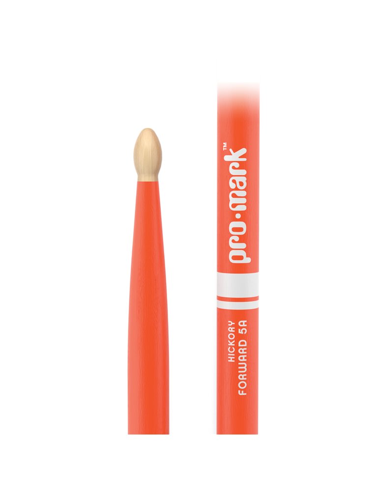Baquetas ProMark Classic Forward 5A pintada naranja, Nogal americano con punta ovalada de madera