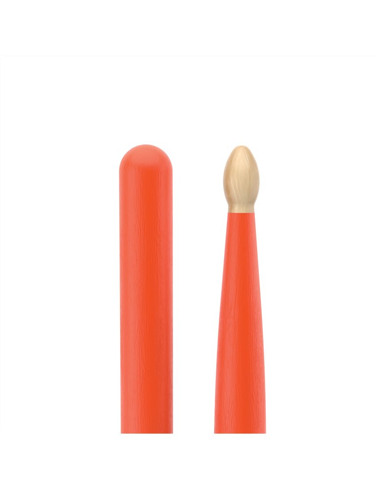 Baquetas ProMark Classic Forward 5A pintada naranja, Nogal americano con punta ovalada de madera