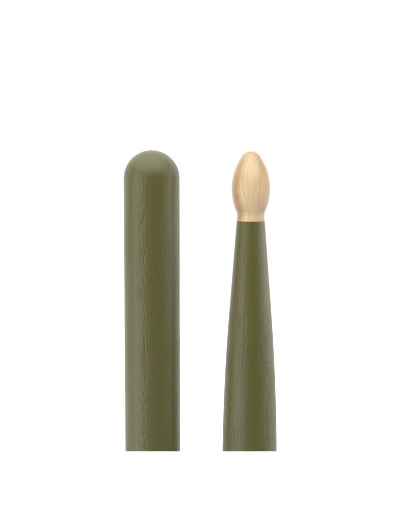 Baquetas ProMark Classic Forward 5A pintada verde, Nogal americano con punta ovalada de madera