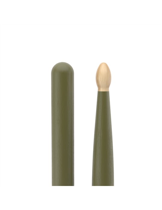 Baquetas ProMark Classic Forward 5A pintada verde, Nogal americano con punta ovalada de madera