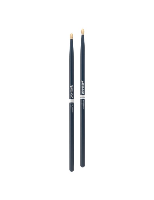 Baquetas ProMark Classic Forward 5A pintada azul, Nogal americano con punta ovalada de madera