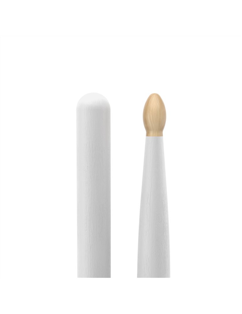 Baquetas ProMark Classic Forward 5A pintada blanco, Nogal americano con punta ovalada de madera