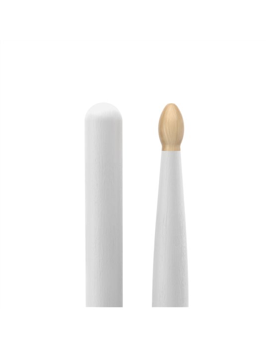 Baquetas ProMark Classic Forward 5A pintada blanco, Nogal americano con punta ovalada de madera