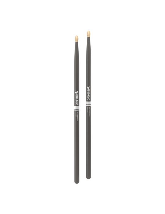 Baquetas ProMark Classic Forward 5A pintada gris, Nogal americano con punta ovalada de madera