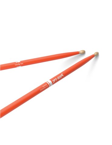 Baquetas ProMark Classic Forward 5B pintada naranja, Nogal americano con punta ovalada de madera