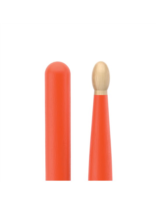 Baquetas ProMark Classic Forward 5B pintada naranja, Nogal americano con punta ovalada de madera