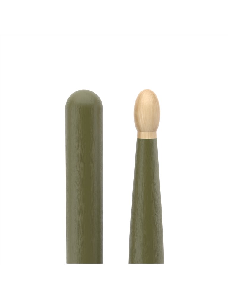 Baquetas ProMark Classic Forward 5B pintada verde, Nogal americano con punta ovalada de madera