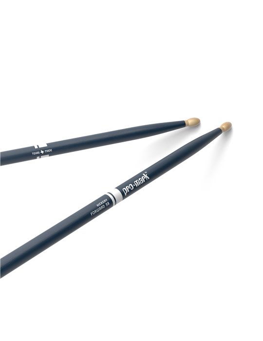 Baquetas ProMark Classic Forward 5B pintada azul, Nogal americano con punta ovalada de madera