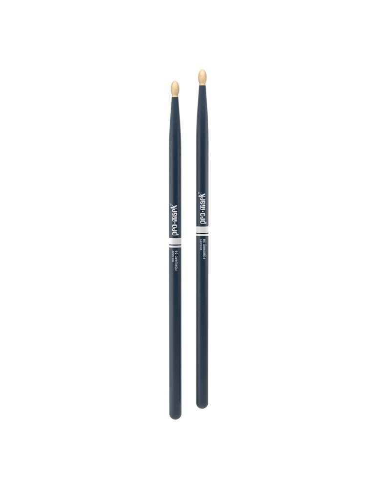 Baquetas ProMark Classic Forward 5B pintada azul, Nogal americano con punta ovalada de madera