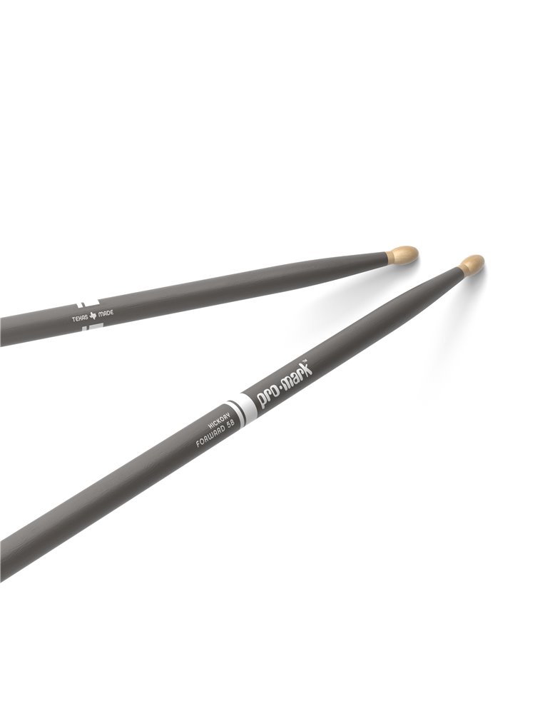 Baquetas ProMark Classic Forward 5B pintada gris, Nogal americano con punta ovalada de madera