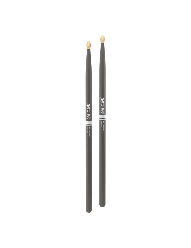 Baquetas ProMark Classic Forward 5B pintada gris, Nogal americano con punta ovalada de madera
