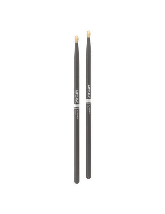 Baquetas ProMark Classic Forward 5B pintada gris, Nogal americano con punta ovalada de madera