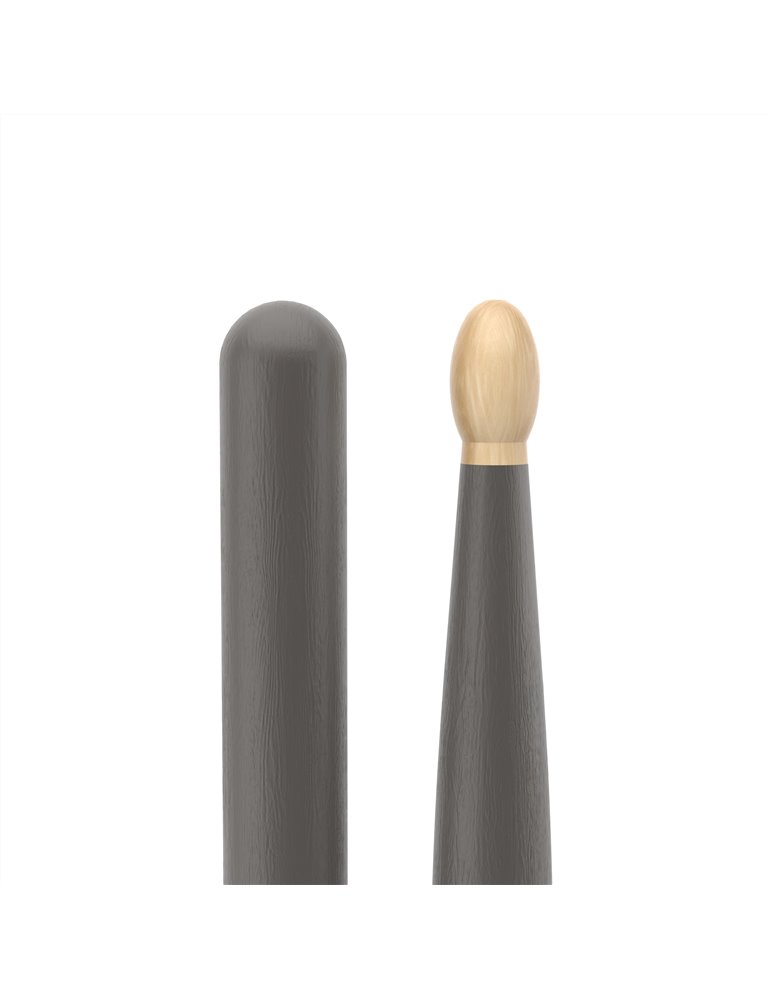 Baquetas ProMark Classic Forward 5B pintada gris, Nogal americano con punta ovalada de madera
