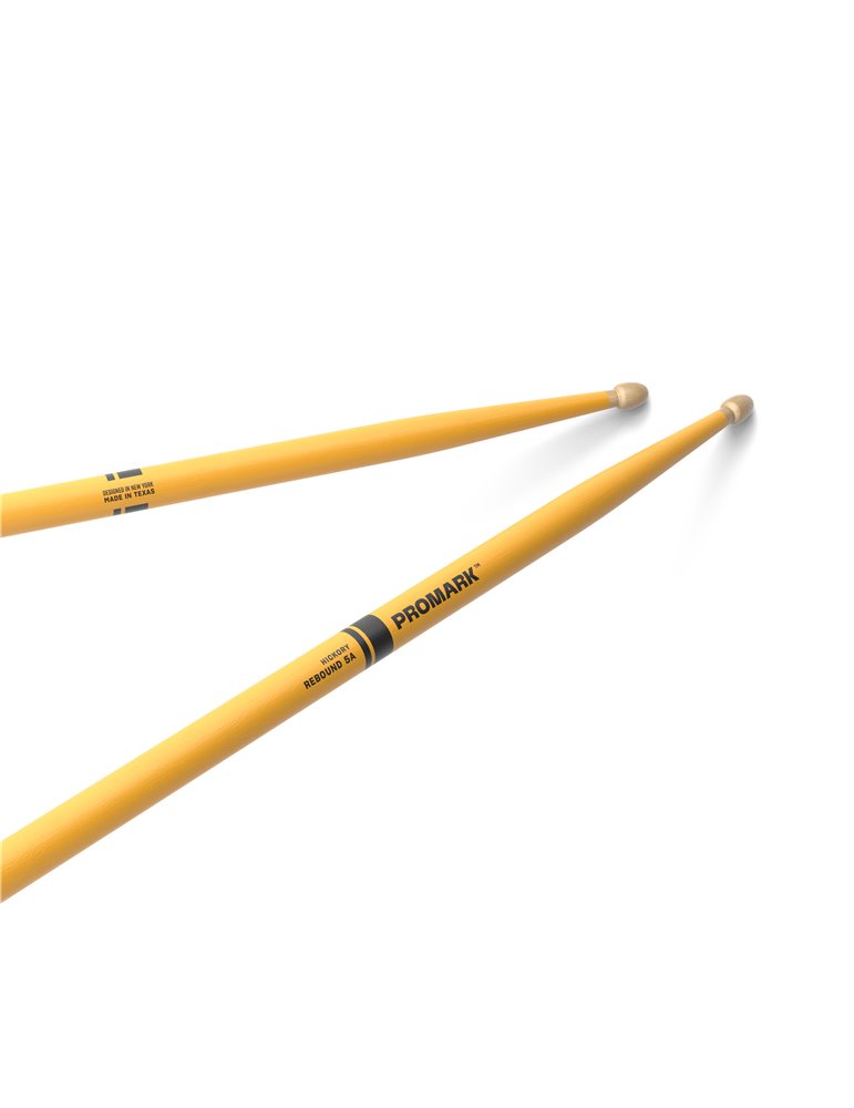 Baquetas ProMark Rebound 5A de bellota. Amarillo
