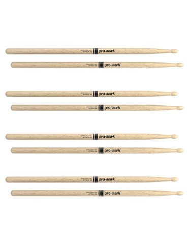 ProMark Classic Attack 5B Shira Kashi Oak Drumstick, Oval Wood Tip, 4-Pack 2