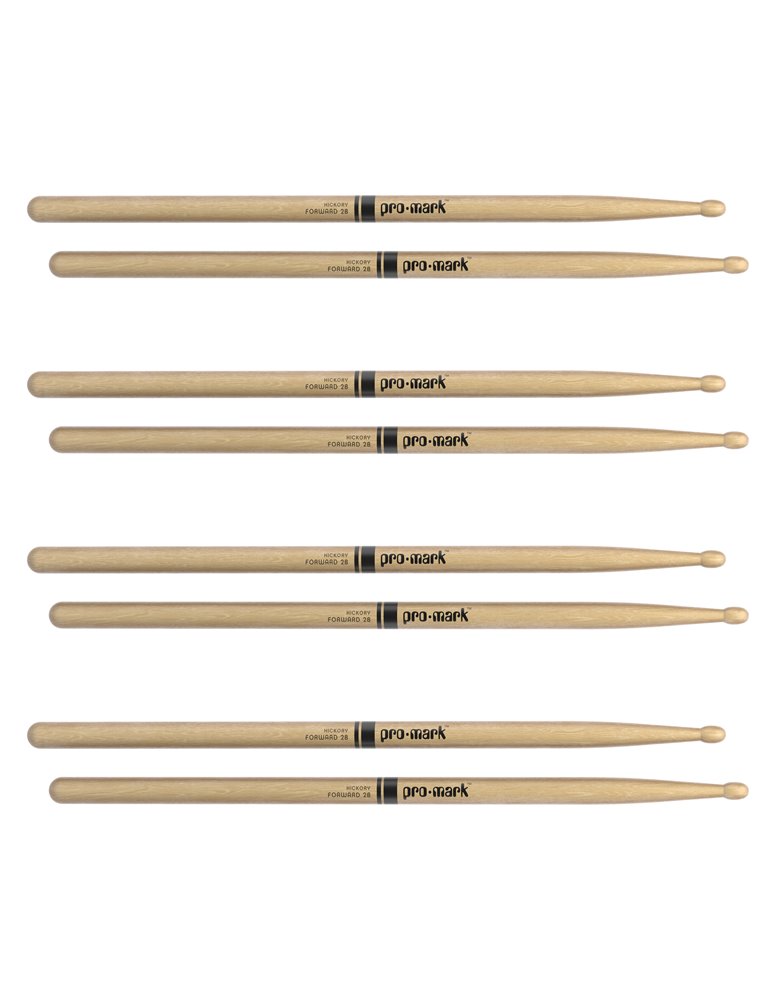 ProMark Classic Forward 2B Hickory Drumstick, Oval Wood Tip, 4-Pack