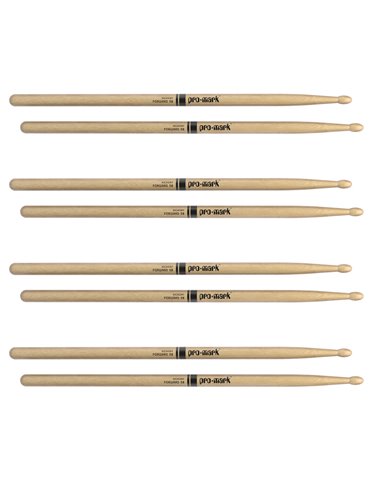 Baqueta ProMark Classic Forward 5B. Roble americano con punta ovalada de madera. Pack de 4 2