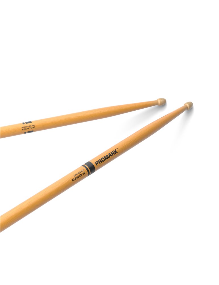 Baquetas ProMark Rebound 2B ActiveGrip Clear. Punta de bellota