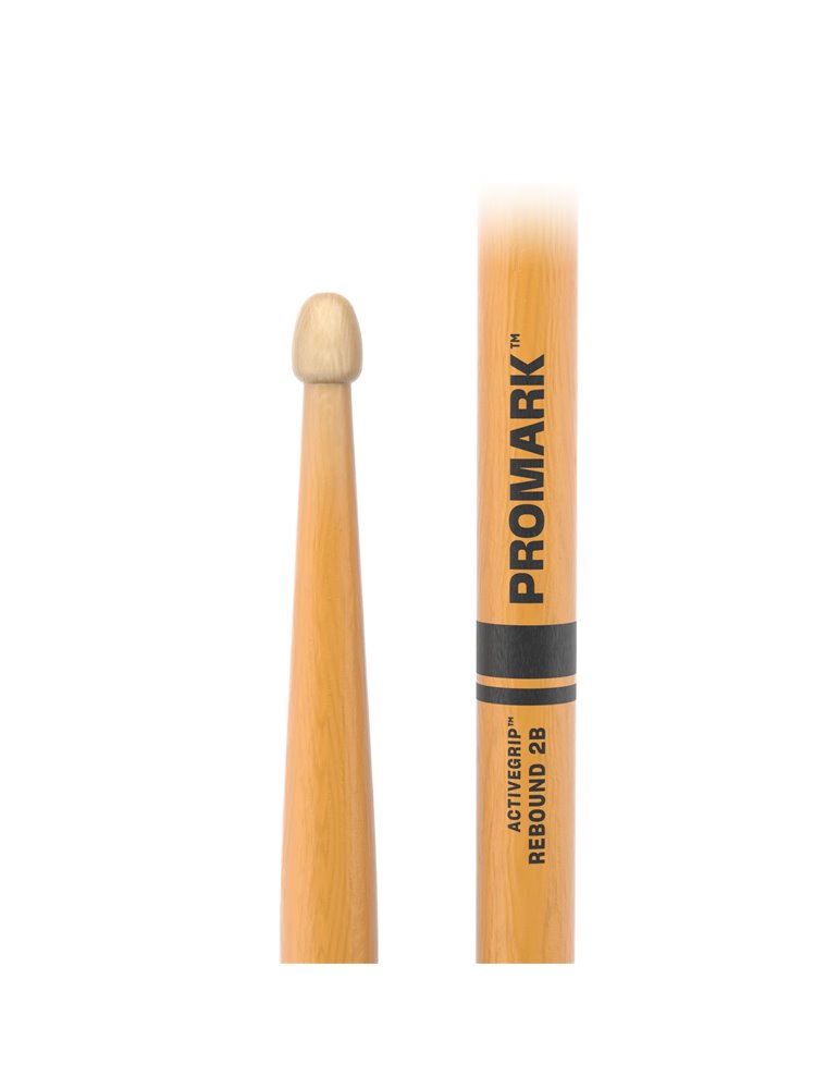 Baquetas ProMark Rebound 2B ActiveGrip Clear. Punta de bellota