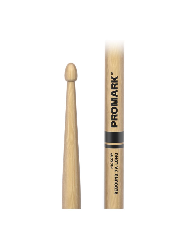 Baquetas ProMark Rebound 7A Long. Nogal americano con punta de bellota