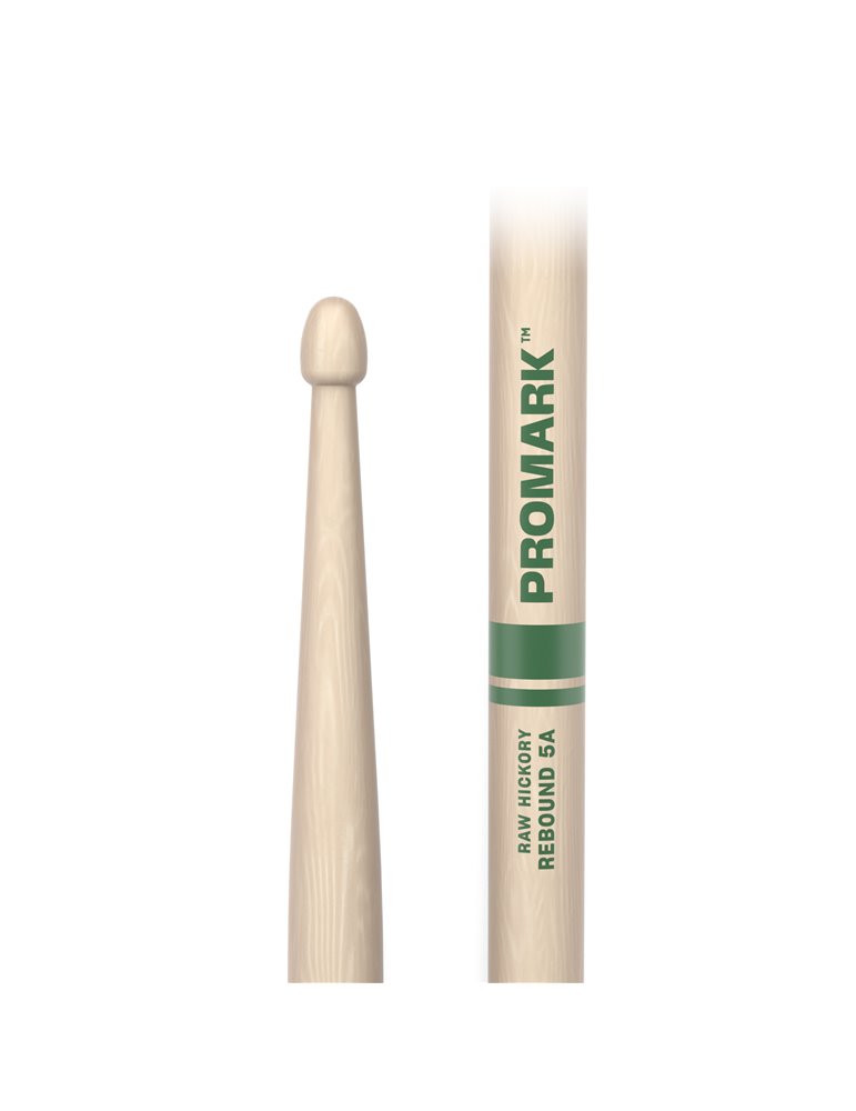 Baquetas ProMark Rebound 5A Raw. Nogal americano con punta de bellota