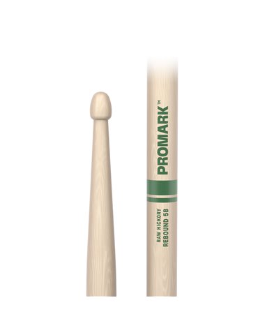 Baquetas ProMark Rebound 5B Raw. Nogal americano con punta de bellota 2