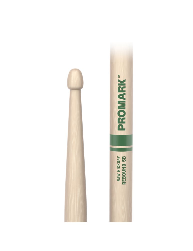 Baquetas ProMark Rebound 5B Raw. Nogal americano con punta de bellota