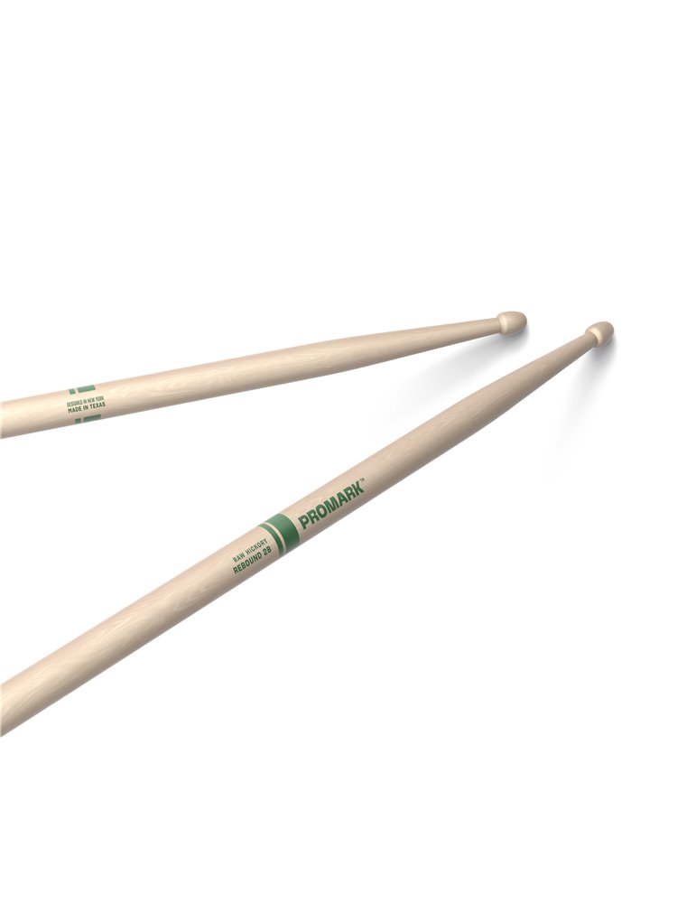 Baquetas ProMark Rebound 2B Raw. Nogal americano con punta de bellota