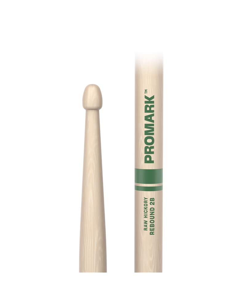 Baquetas ProMark Rebound 2B Raw. Nogal americano con punta de bellota