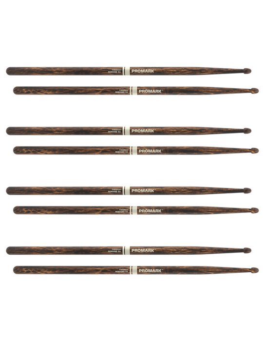 Baquetas ProMark Rebound 5A FireGrain, Nogal americano con punta de bellota, pack de 4,
