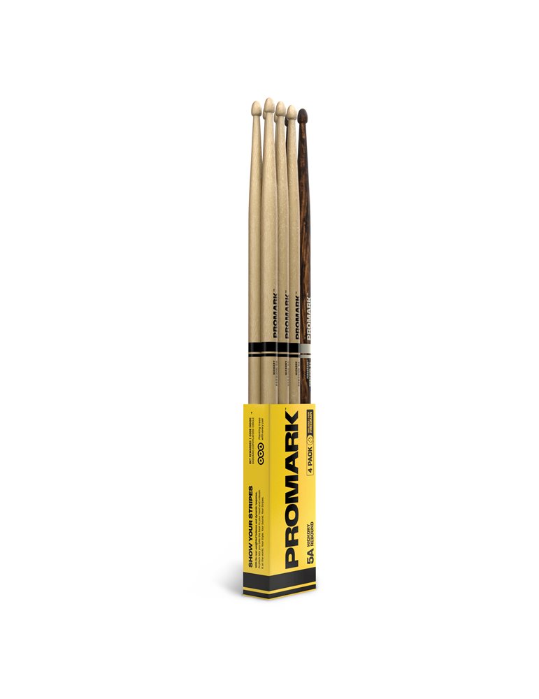 Baquetas ProMark Rebound 5A, Nogal americano con punta de bellota, pack de 4,