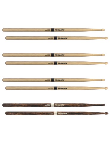 Baquetas ProMark Rebound 5A, Nogal americano con punta de bellota, pack de 4, 2