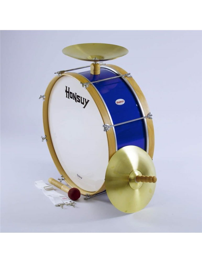 BOMBO CHARANGA DE 55,8x25cm. CON PLATOS DE 12", MAZA Y CORREA