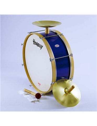 BOMBO CHARANGA DE 60x25cm. CON PLATOS DE 12", MAZA Y CORREA