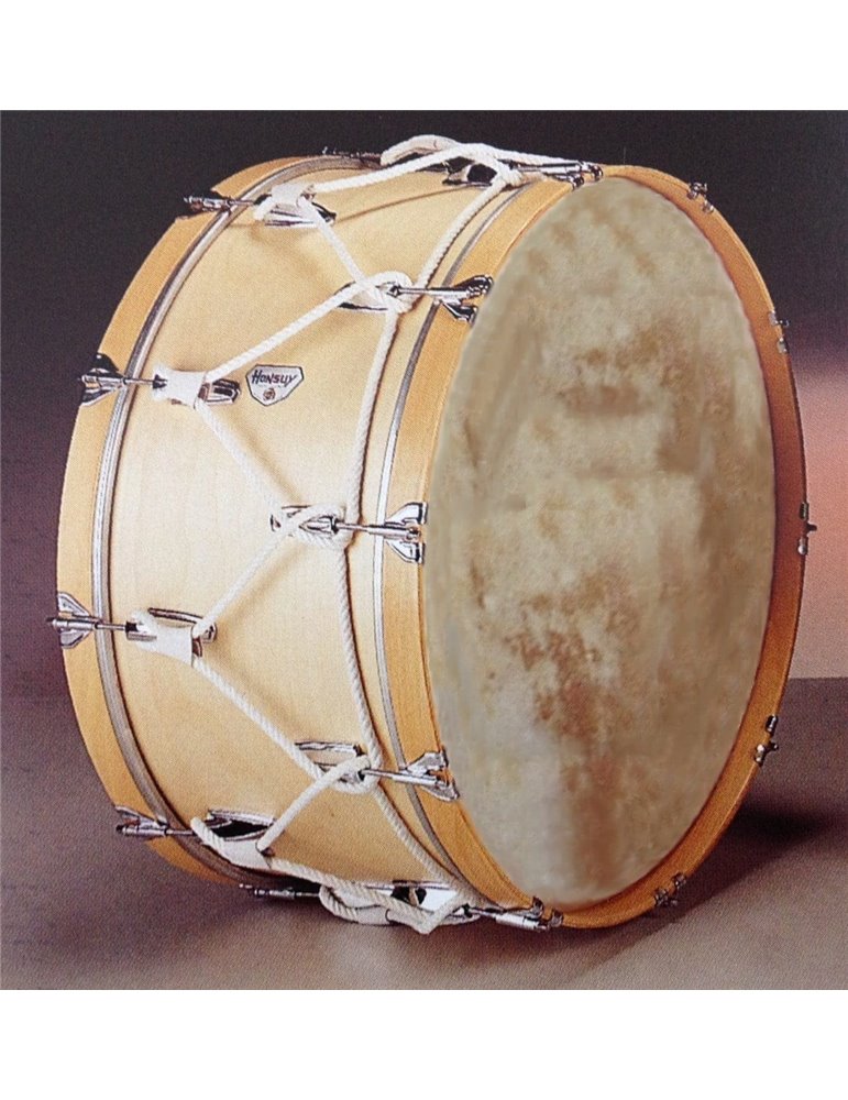 BOMBO MARCHA 60 Ø x 35 cm. (24" Ø x 14"). Parche de Piel. Cuerda decoración