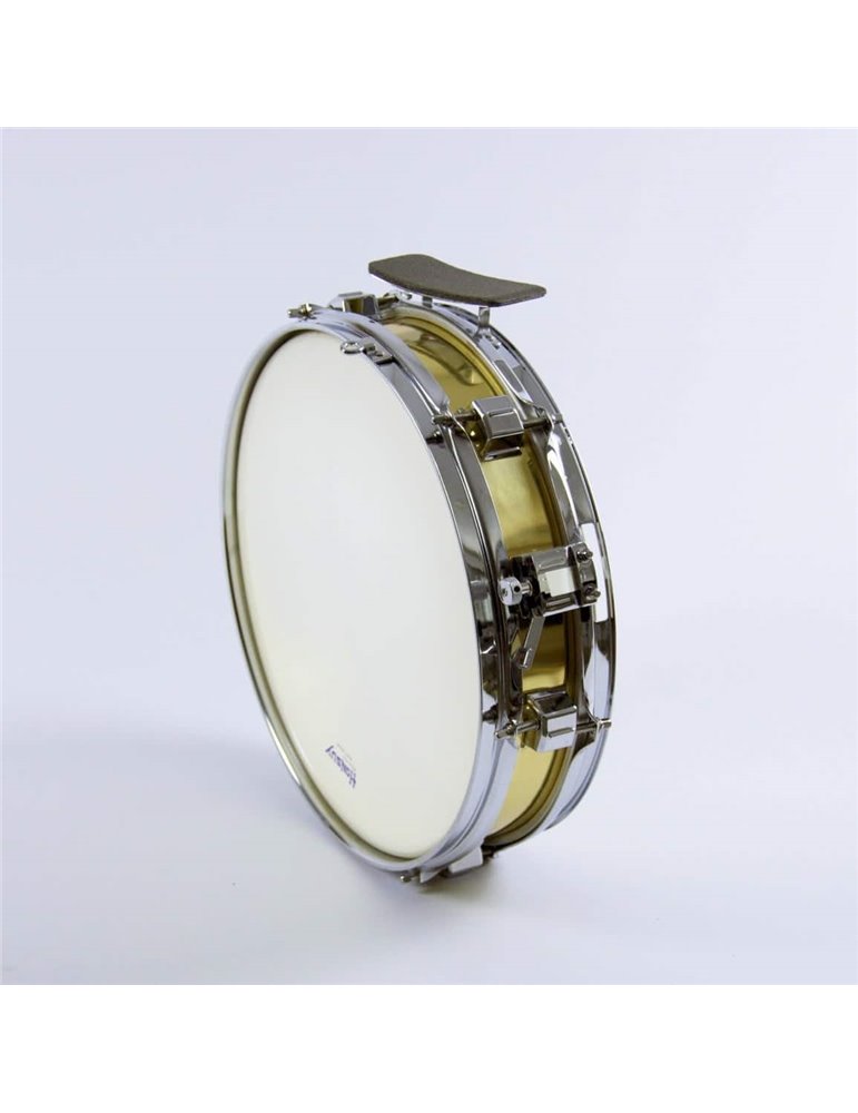 CAJA BANDA METÁLICA 33 Ø x 10 cm. (13"Ø x4") - casco dorado