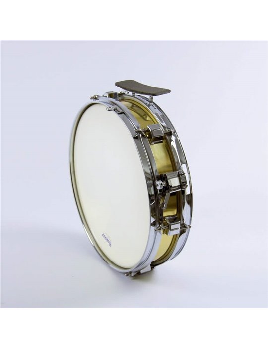 CAJA BANDA METÁLICA 33 Ø x 10 cm. (13"Ø x4") - casco dorado