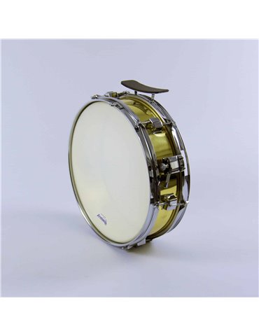 CAJA BANDA METÁLICA 35,5 Ø x 10 cm. (14" Ø x 4") casco dorado