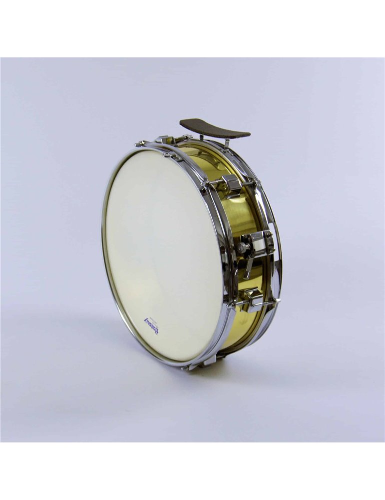 CAJA BANDA METÁLICA 35,5 Ø x 10 cm. (14" Ø x 4") casco dorado