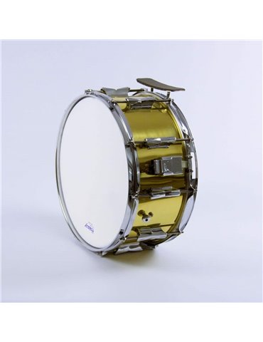 CAJA BANDA METÁLICA 35,5 Ø x 16 cm. (14" Ø x 6,3") casco dorado