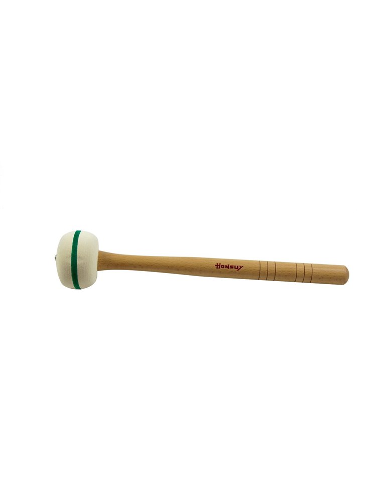 MAZA BOMBO BOLA FIELTRO CON RAYA VERDE