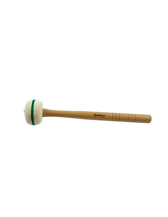 MAZA BOMBO BOLA FIELTRO CON RAYA VERDE