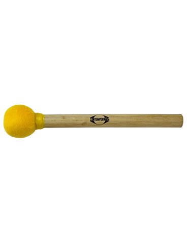 Maza surdo de madera 30cm amarilla