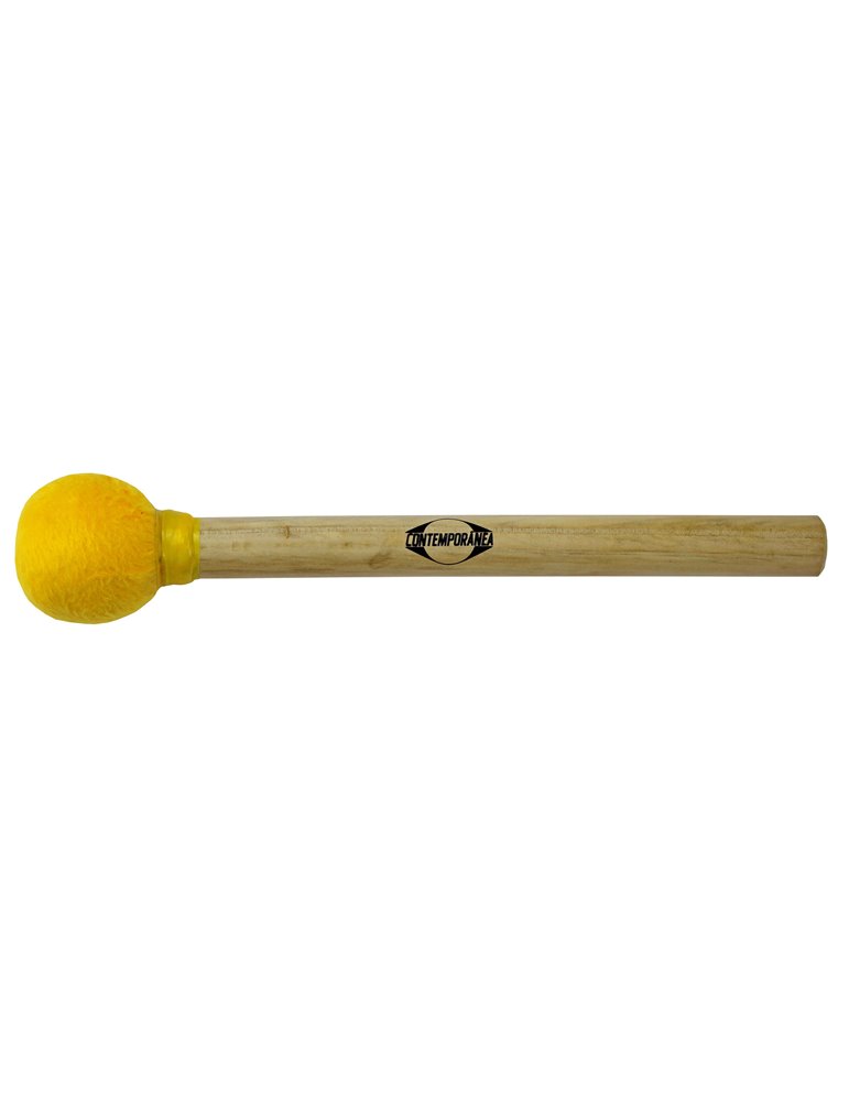 Maza surdo de madera 30cm amarilla