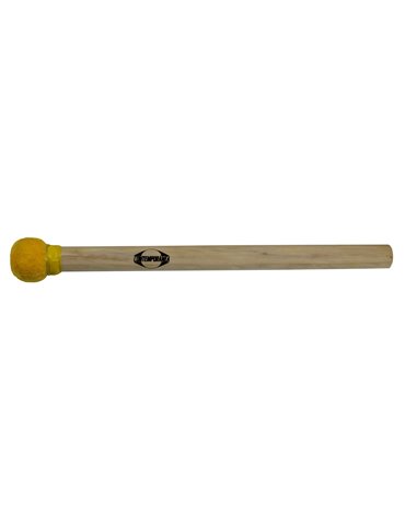 Maza surdo de madera 35cm amarilla