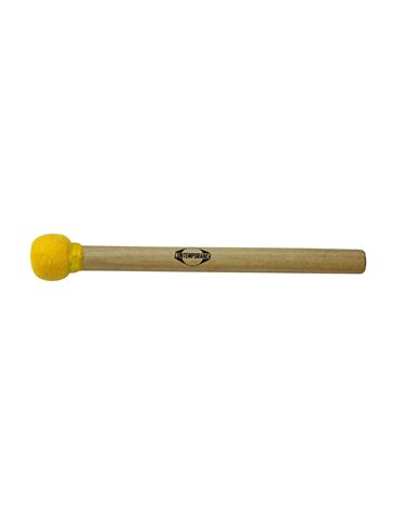 Maza surdo de madera 30cm amarilla
